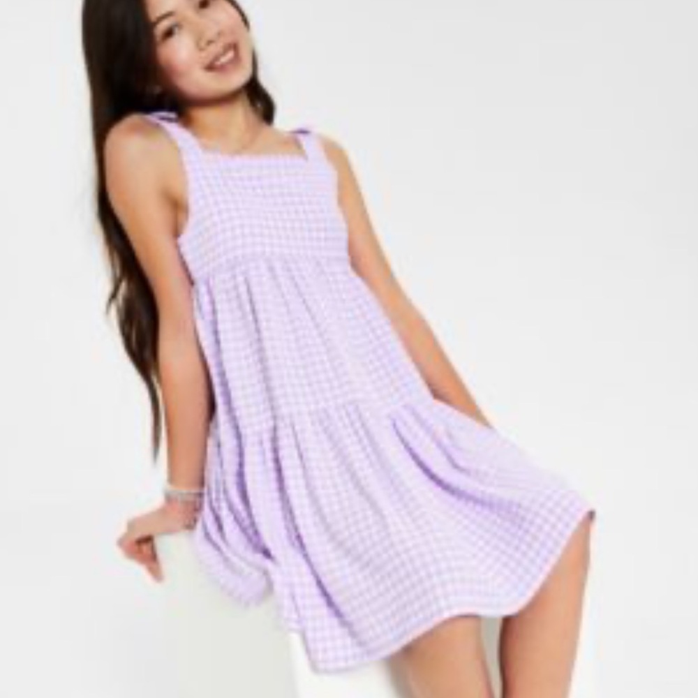CHARTER CLUB MOMMY AND ME SZ 5 Lavender Gingham Kids Dress nwt #622